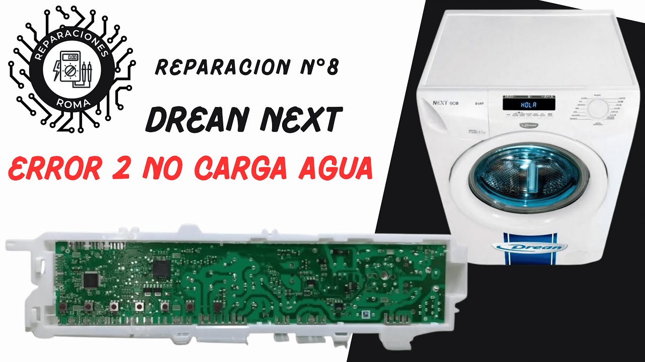 Lavarropas DREAN NEXT error 2, no carga agua, SOLUCION!, reparacion de plaqueta.