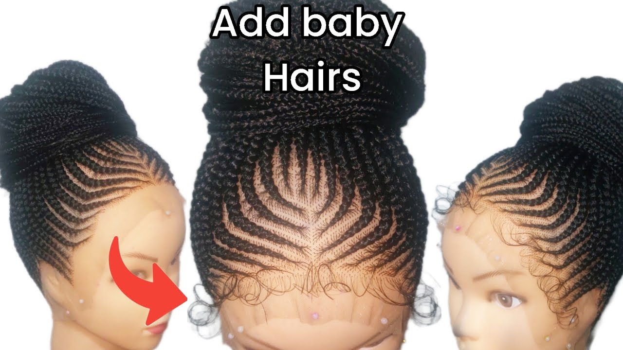 How to Ventilate Baby Hair on a 360 Braided Wig / How to style Baby Hairs