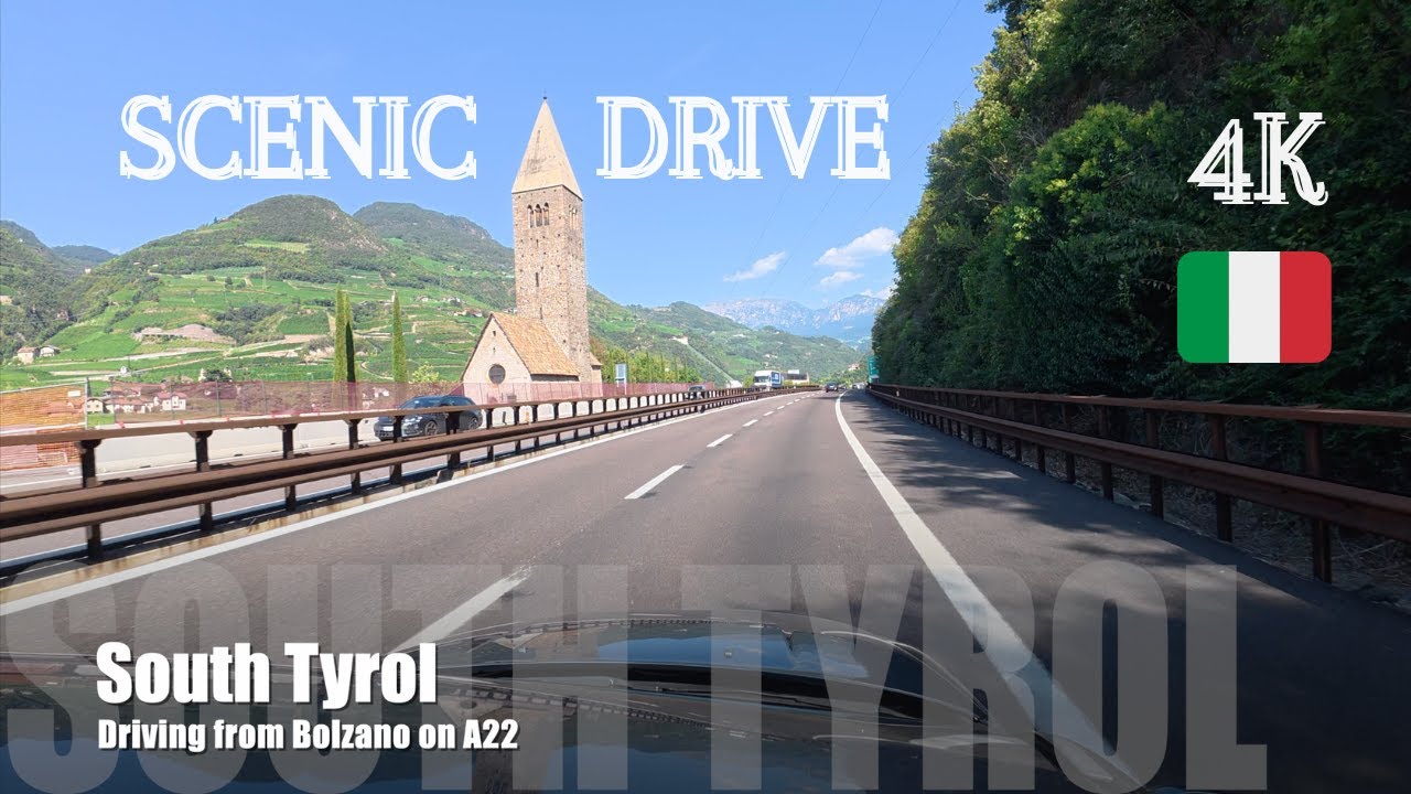 Scenic Drive on A22 South Tyrol | Tunnels & Viaducts to the Dolomites in 4K
