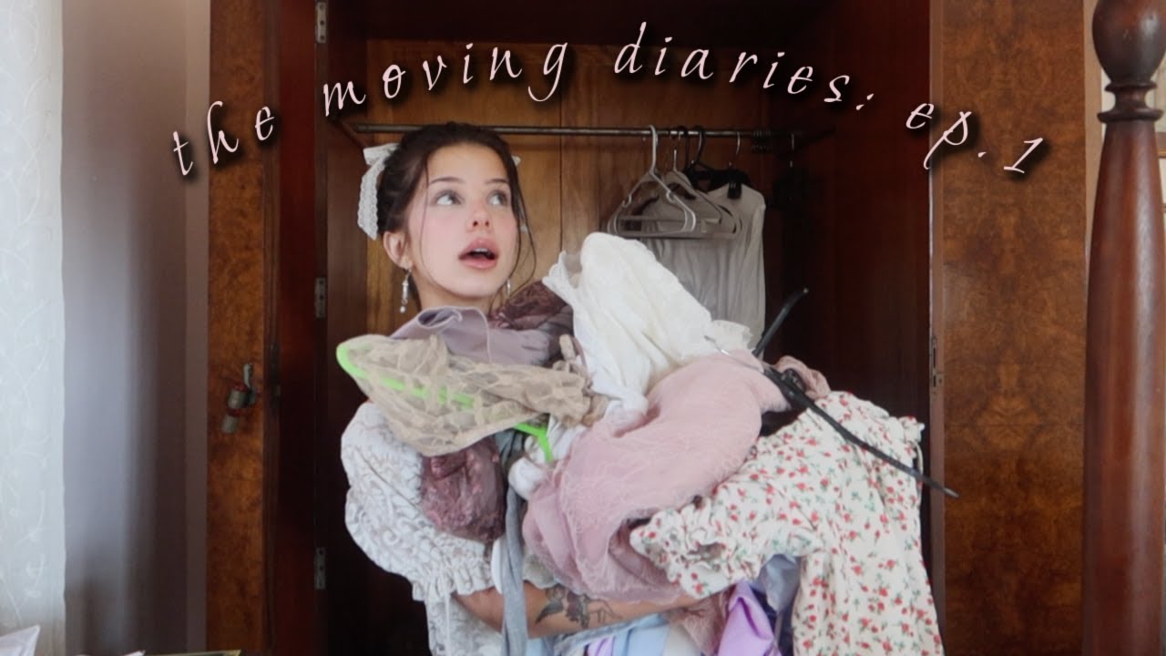 cleaning out my entire closet // listing on depop // moving diaries ep. 1 ♡