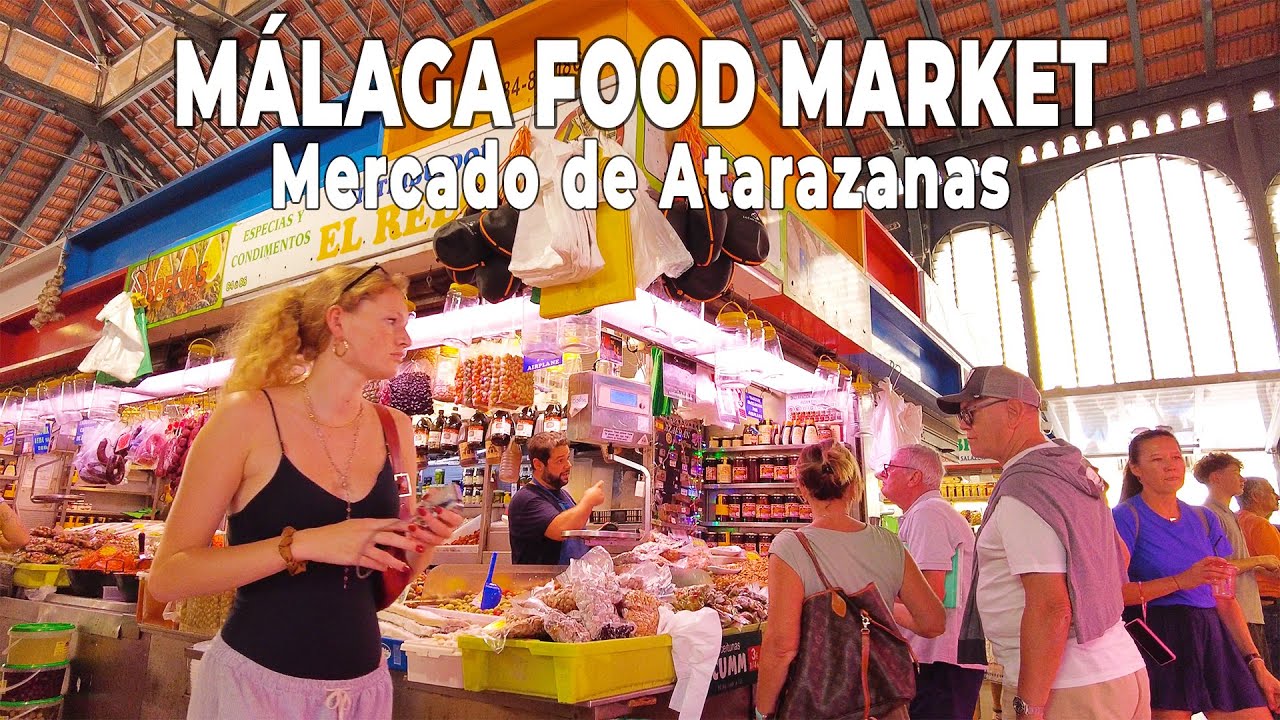 M&aacute;laga Walking Tour 4K | Mercado de Atarazanas Food Market Spain (October 2025)