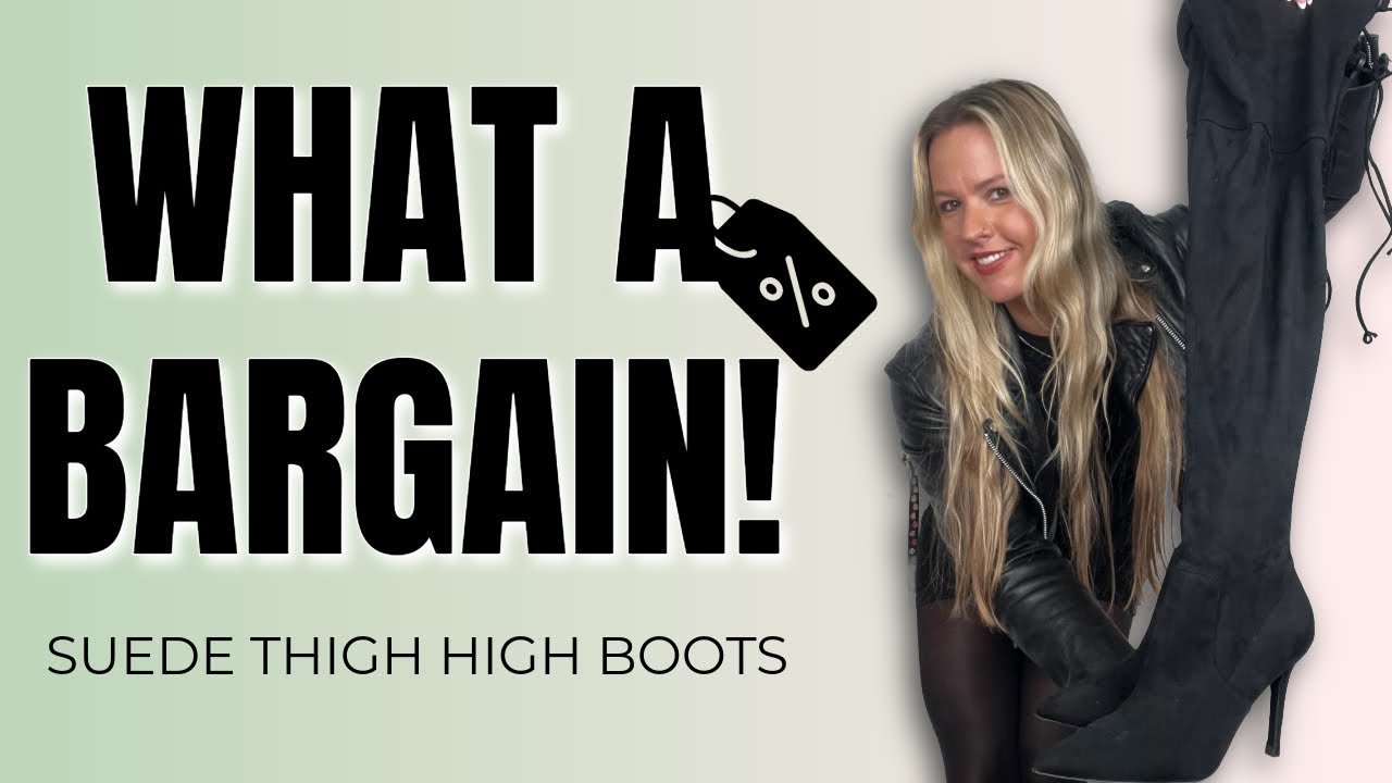 I Found These in a Charity Shop! Suede Thigh-High Boots Try-On
