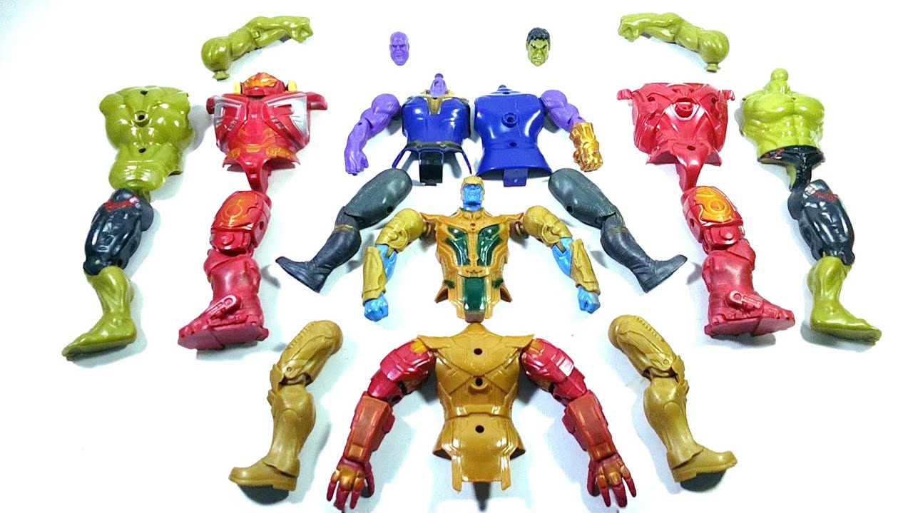 AVENGERS SUPERHERO TOYS THANOS VS THANOS ARMOR VS HULK SMASH VS HULK BUSTER...