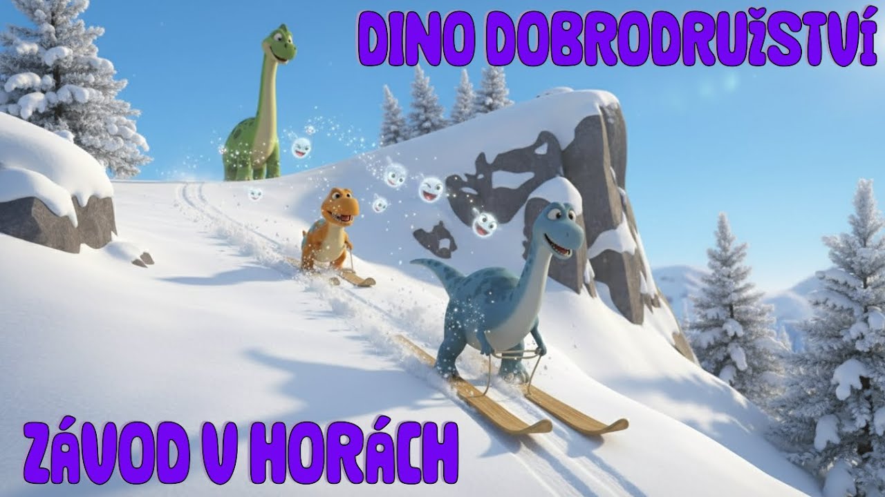 Velký závod v horách: Jak se Rexík naučil lyžovat ❄️| Dino dobrodružství #24