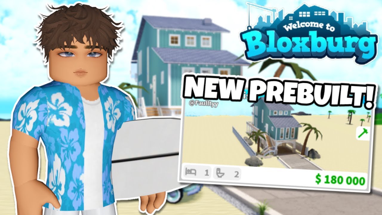 TOURING THE NEW BLOXBURG PREBUILT HOUSE! 🏝️ *BEACHSIDE BLISS*