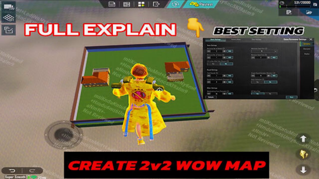 HOW TO CREATE 2v2 WOW MAP IN PUBG MOBILE| BEST SETTING AND IN SIMPLE WAY ❤️