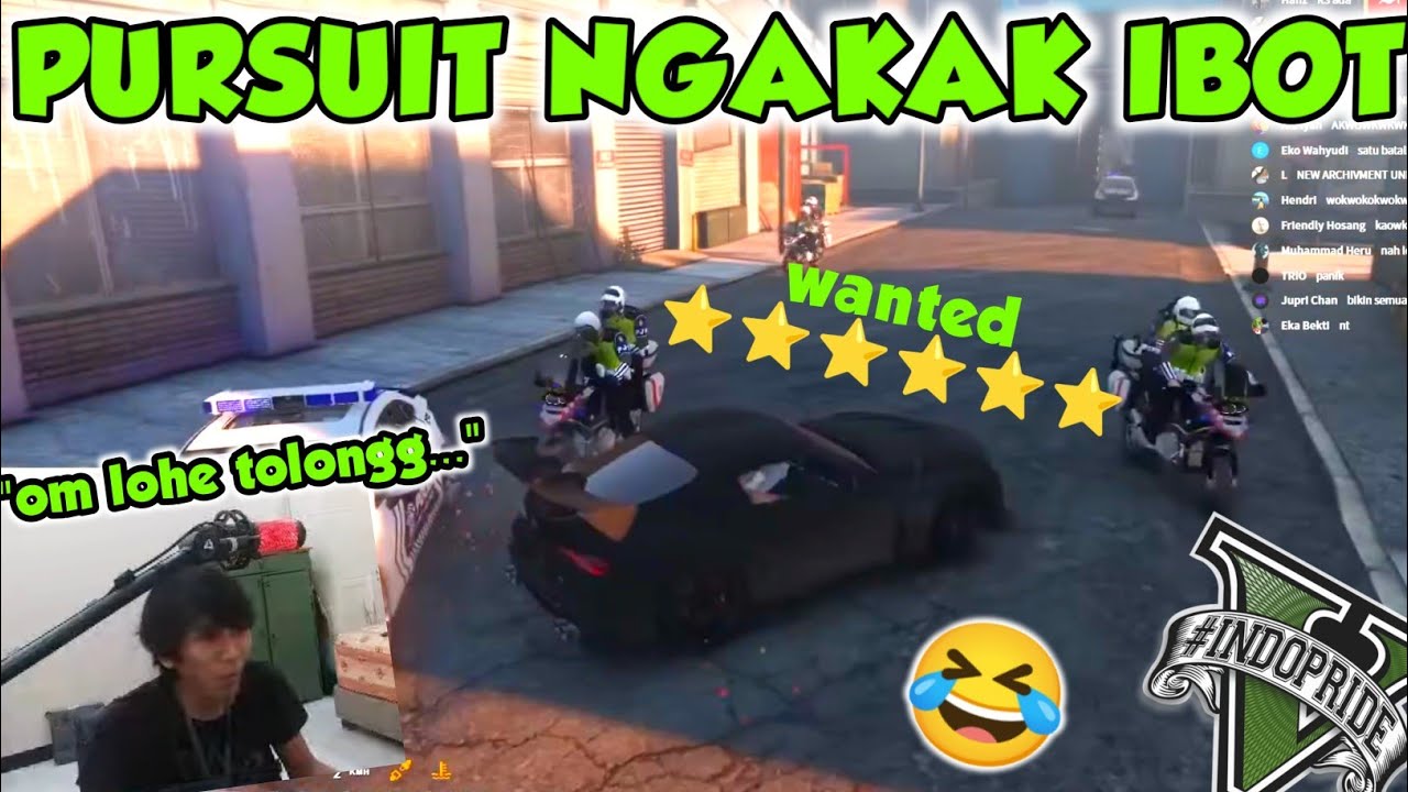 PURSUIT IBOT BINTANG 6 🤣 DIKEJAR 1 BATALYON SAMA HELI 🤣🤣 | GTA V ROLEPLAY #INDOPRIDERP