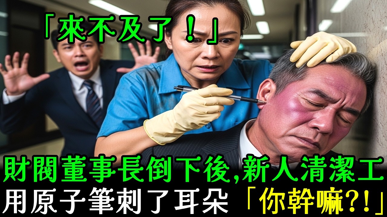 財閥董事長倒下,新人清潔工竟用原子筆刺耳!「你在做什麼?!」秘書室主任怒吼