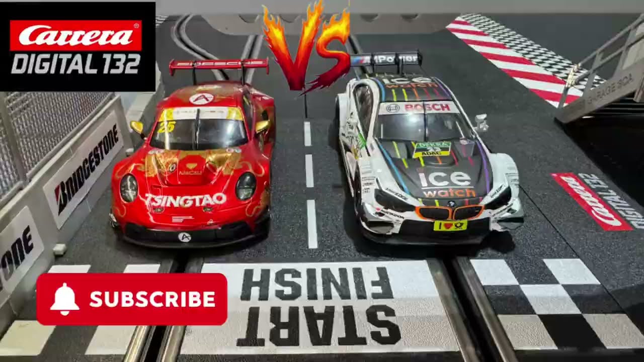 Carrera Digital 1:32 Slot Car, Track Work / Race #3 Porsche Vs BMW Ice Watch