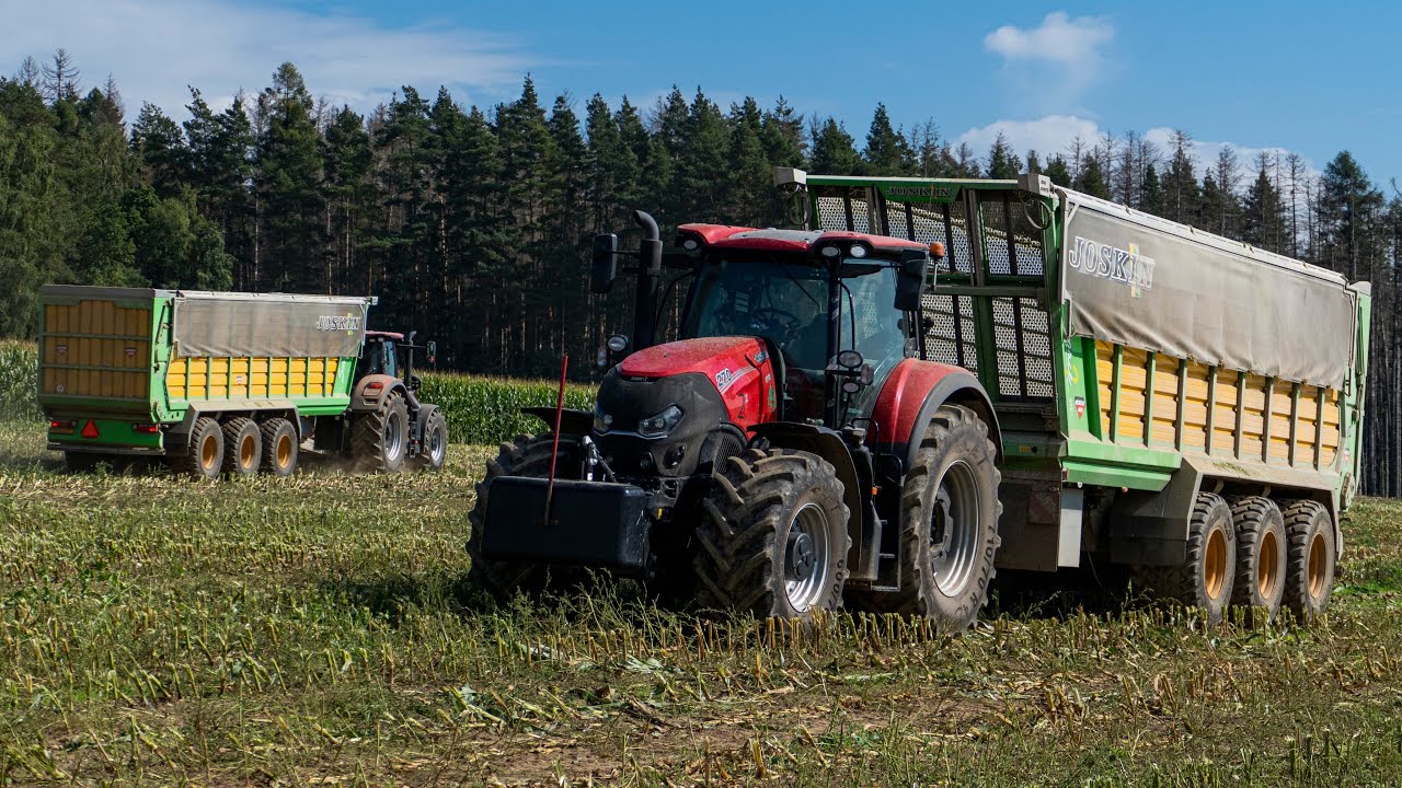 JOHN DEERE 9600i | Corn silage | 2x Tractors CASE IH OPTUM & JOSKIN SILOSPACE 2 | Agriculture