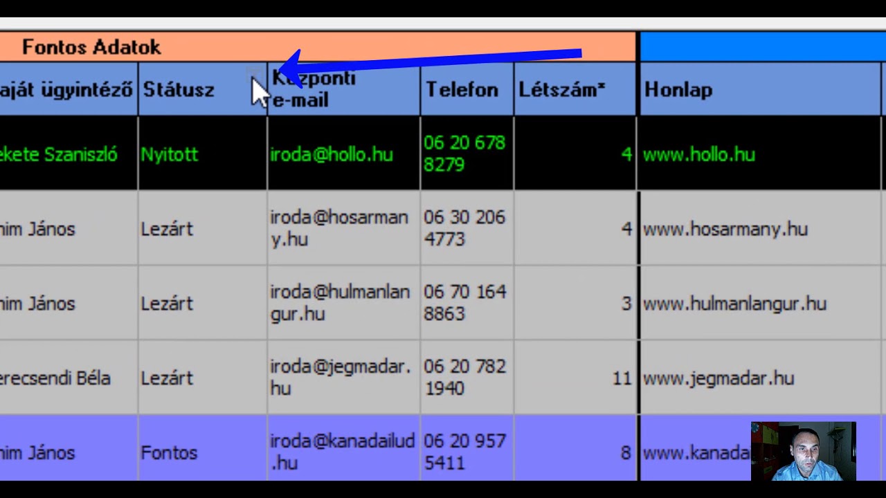 StarSoft CRM Rendszer: keresés, szűrés, rendezés és csoportosítás