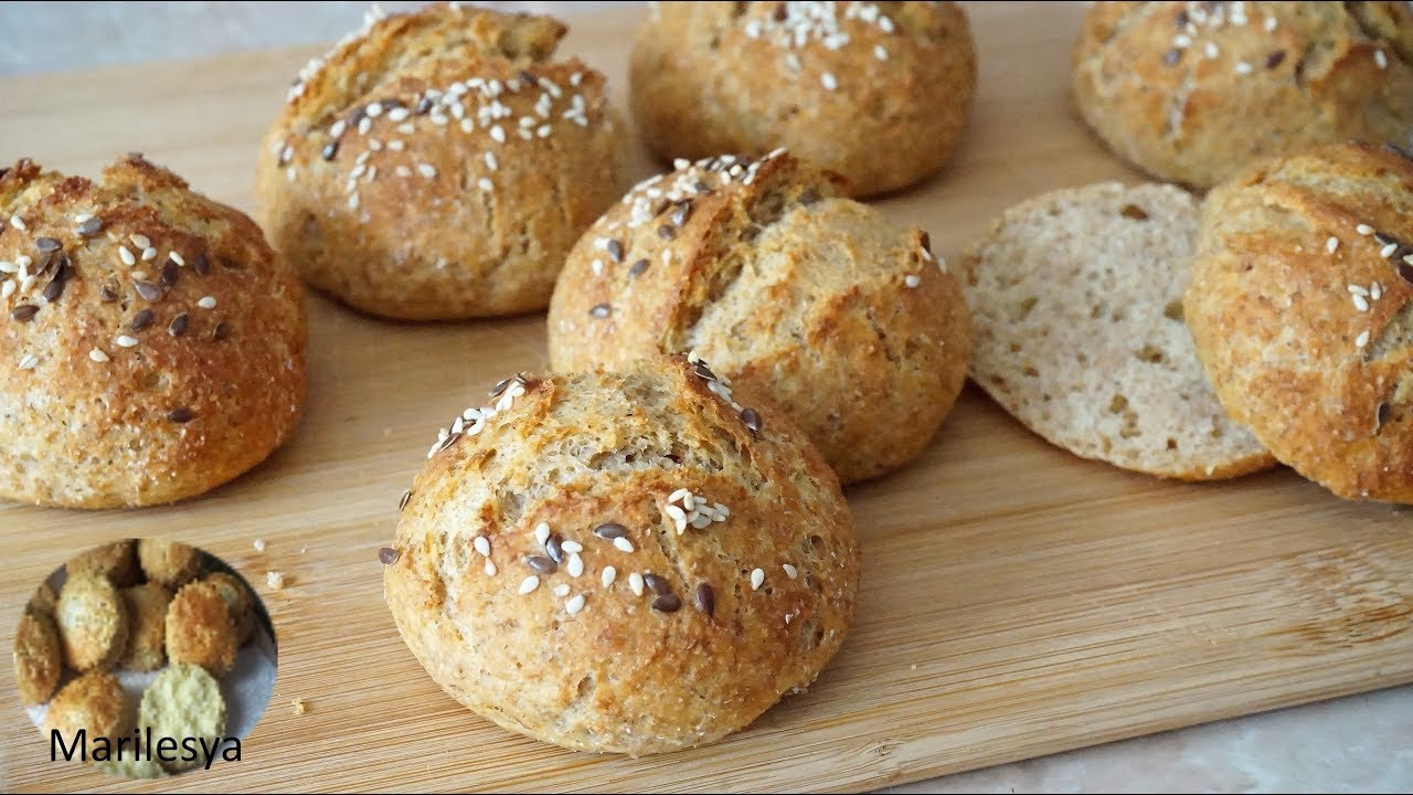 Цельнозерновые булочки без дрожжей быстро,просто, полезно/Whole Grain Buns