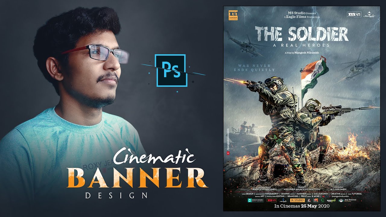 The Soldier Cinematic Banner Editing in Photoshop | 26 January | 15 August | Indian Army Banner