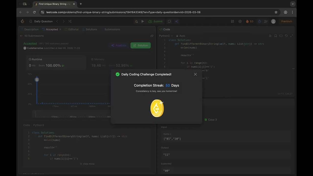 1980. Find Unique Binary String | Leetcode Daily Challenge
