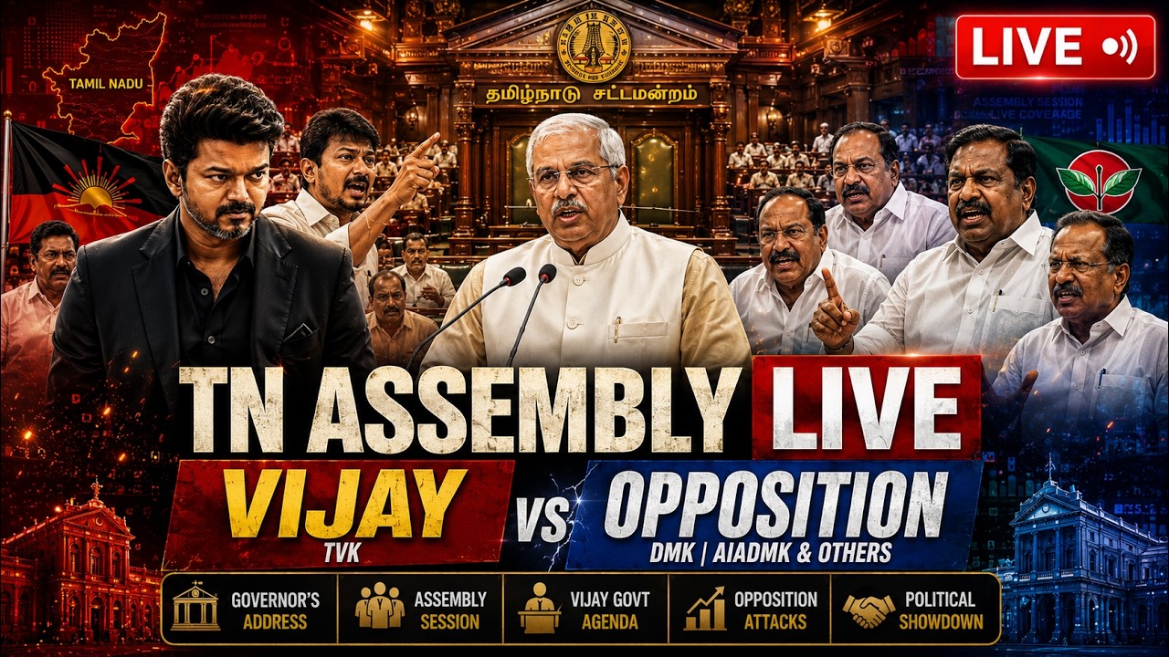 LIVE: Tamil Nadu Assembly Session | CM Vijay | Governor's Address | TVK vs DMK | Congress | AIADMK |