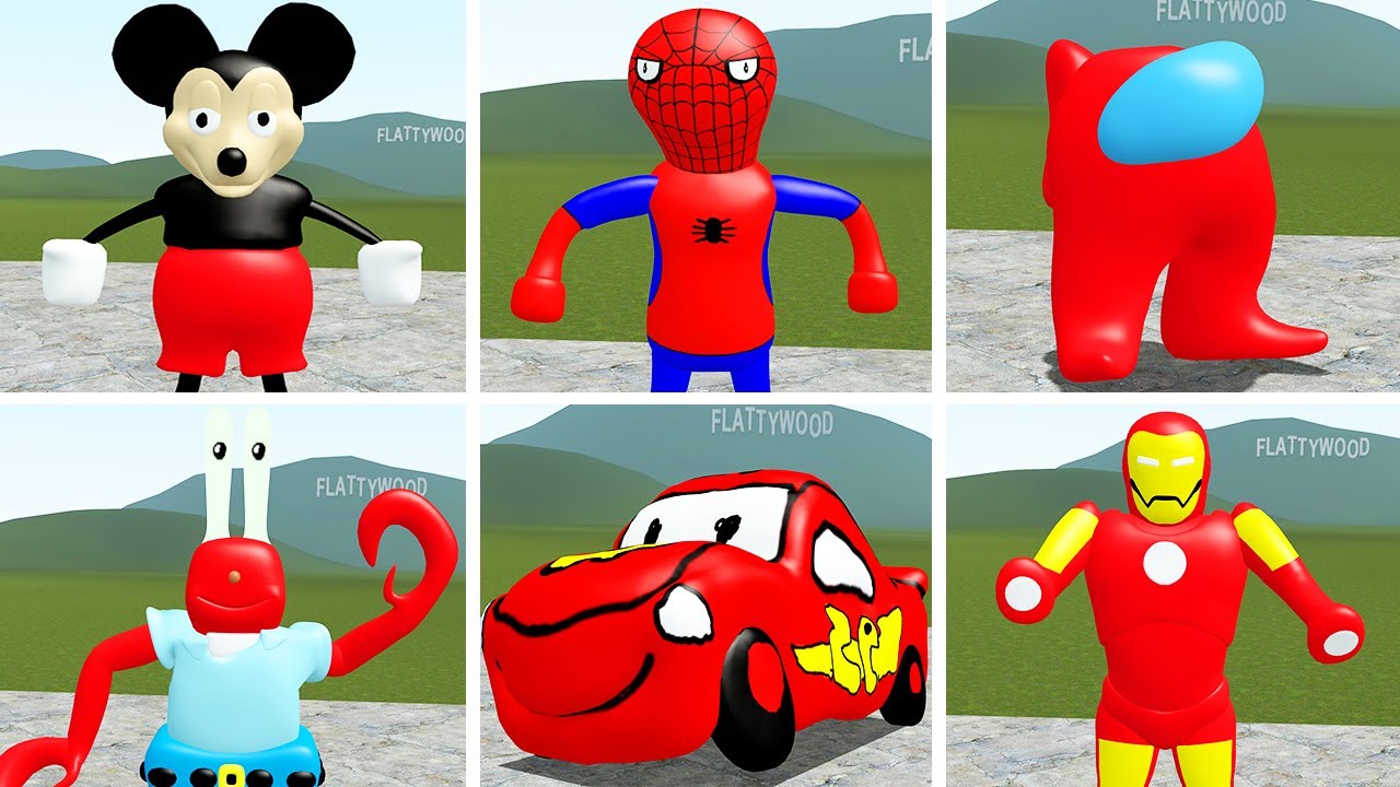 NEW 3D SANIC CLONES MEMES MICKEY MOUSE VS MARVEL VS AMONG US VS MCQUEEN VS MR. KRABS in Garry's Mod