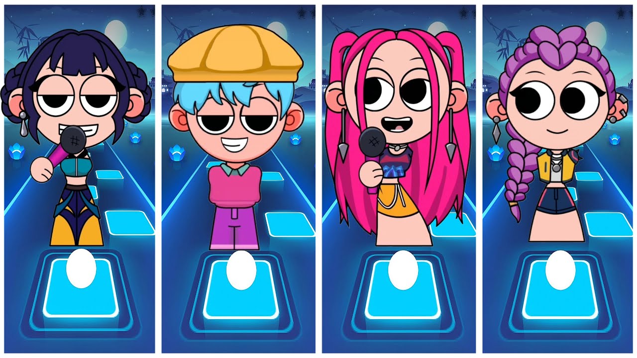 Kpop Demon Hunters 🆚 SAJA Boys 🎮 Tiles Hop EDM RUSH