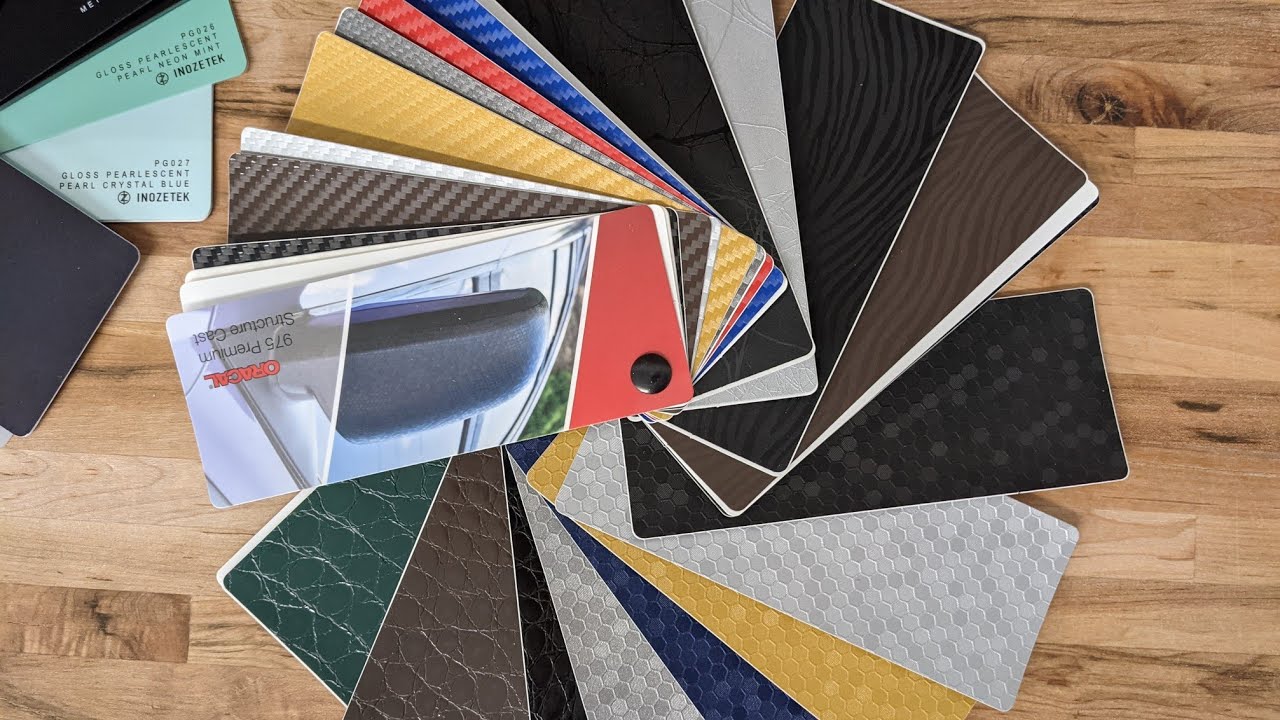 Showing Oracal 975 premium cast vinyl sample Swatch book