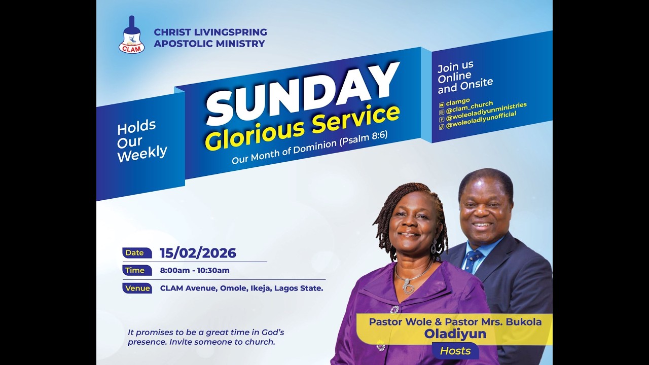 CLAM - Sunday Glorious Service - 15th February 2026