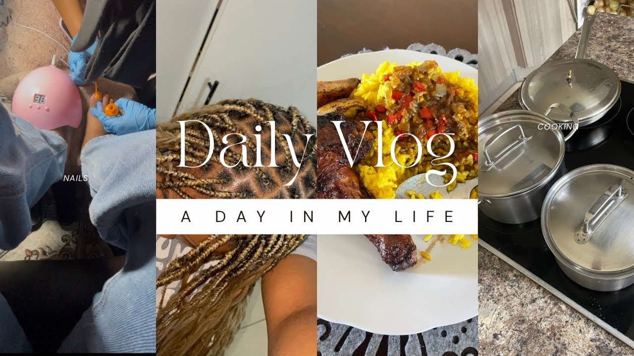 #vlog : SPEND A DAY WITH ME COOKING ,NAILS ,HAIR