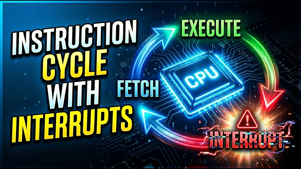Instruction Cycle with Interrupts Explained | Fetch, Execute, Interrupt Cycle (COAL)