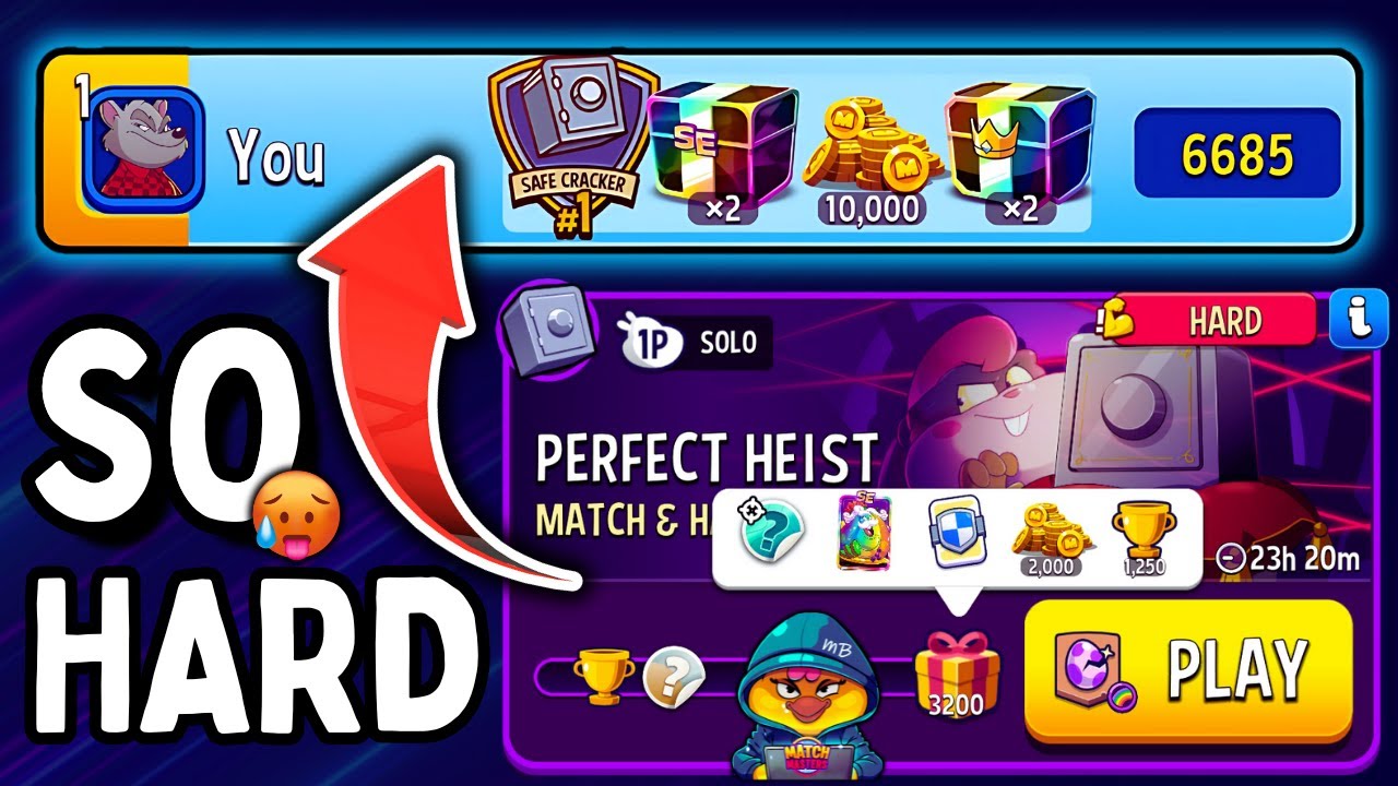OMG! THIS WAS SO HARD🔥 REACHED TOP1 on MATCH & HATCH PERFECT HEIST