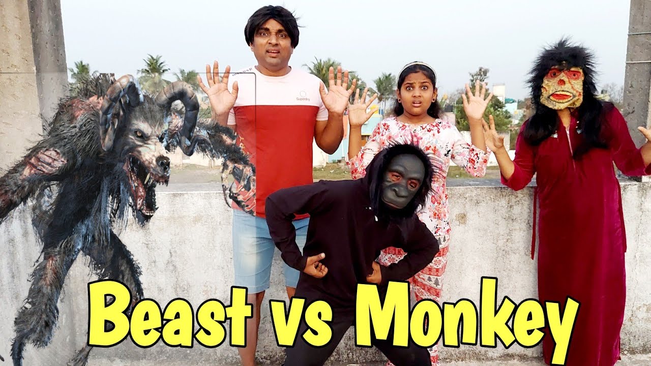 Beast vs monkey 🐒 | comedy video | funny video | Prabhu Sarala lifestyle