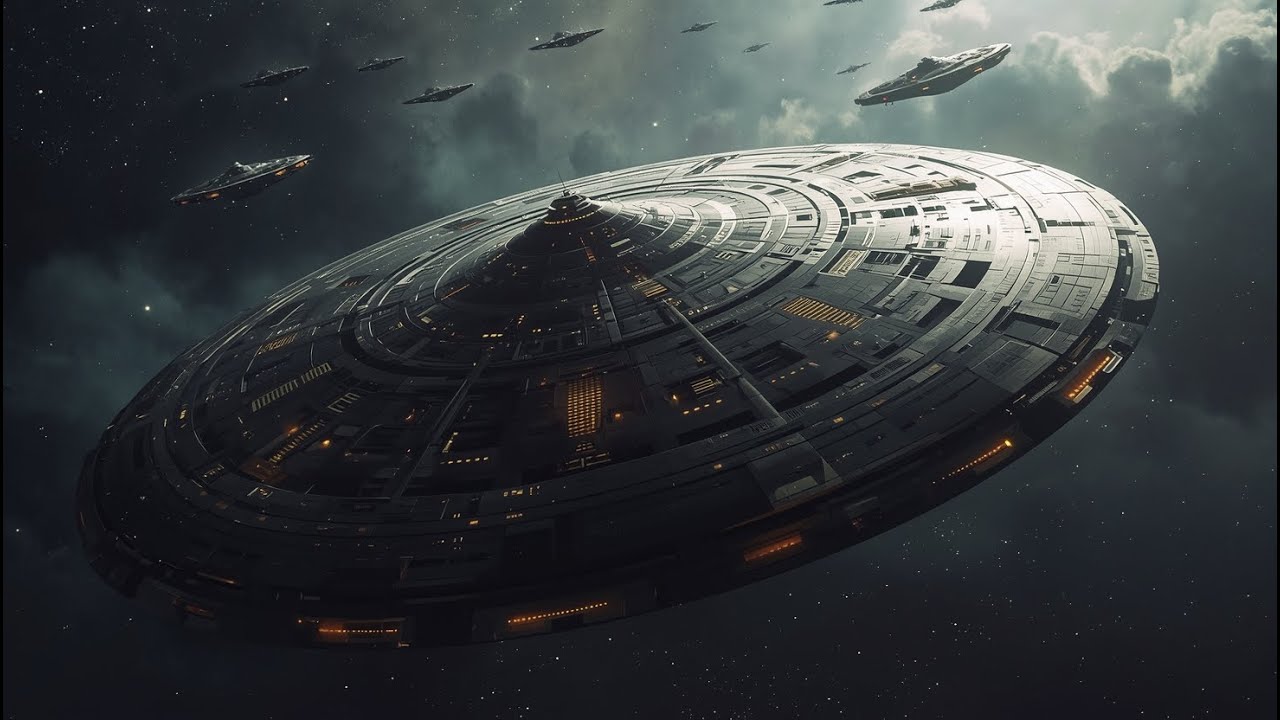 Ihr Erster Blick Auf Ein Menschliches Kriegsschiff Lies Eine Alien-Flotte Erstarren