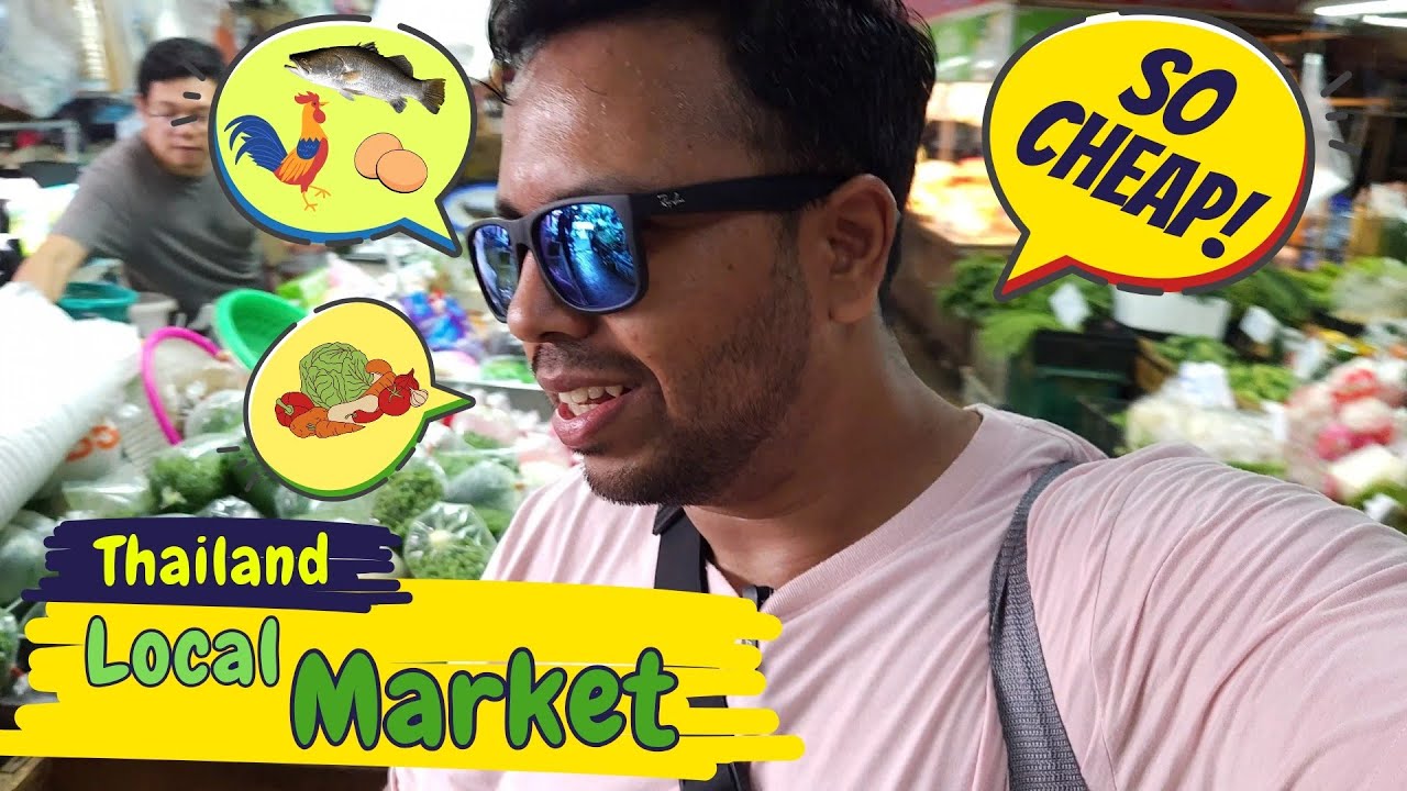 Shopping From Thai Local Market in Bangkok | CHEAP & FRESH Fish, Chicken, Vegetable, Fruits etc