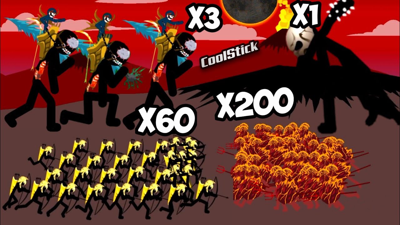 Kai Rider's And Golden Archidons Vs Lava Speartons And Giant Final Boss | Stick War Legacy