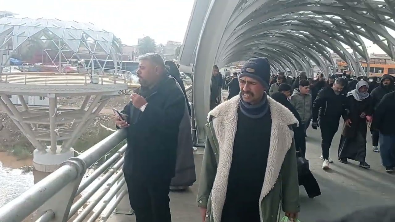 جولة من نهر دجلة مجاور الكاظمية المقدسة وتصوير الهليكوبتر تحمل راية الإمامين الجوادين ع 