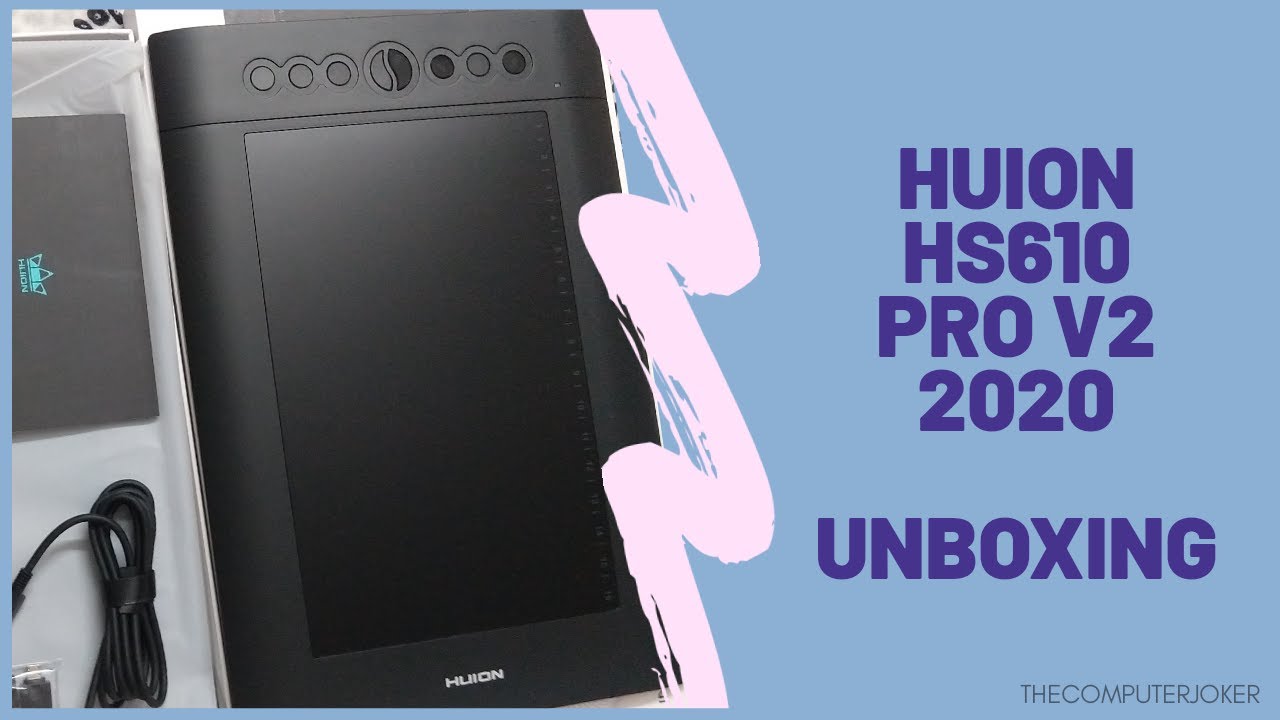 Huion H610 Pro v2 (2020 edition) drawing pen tablet unboxing | Package contents
