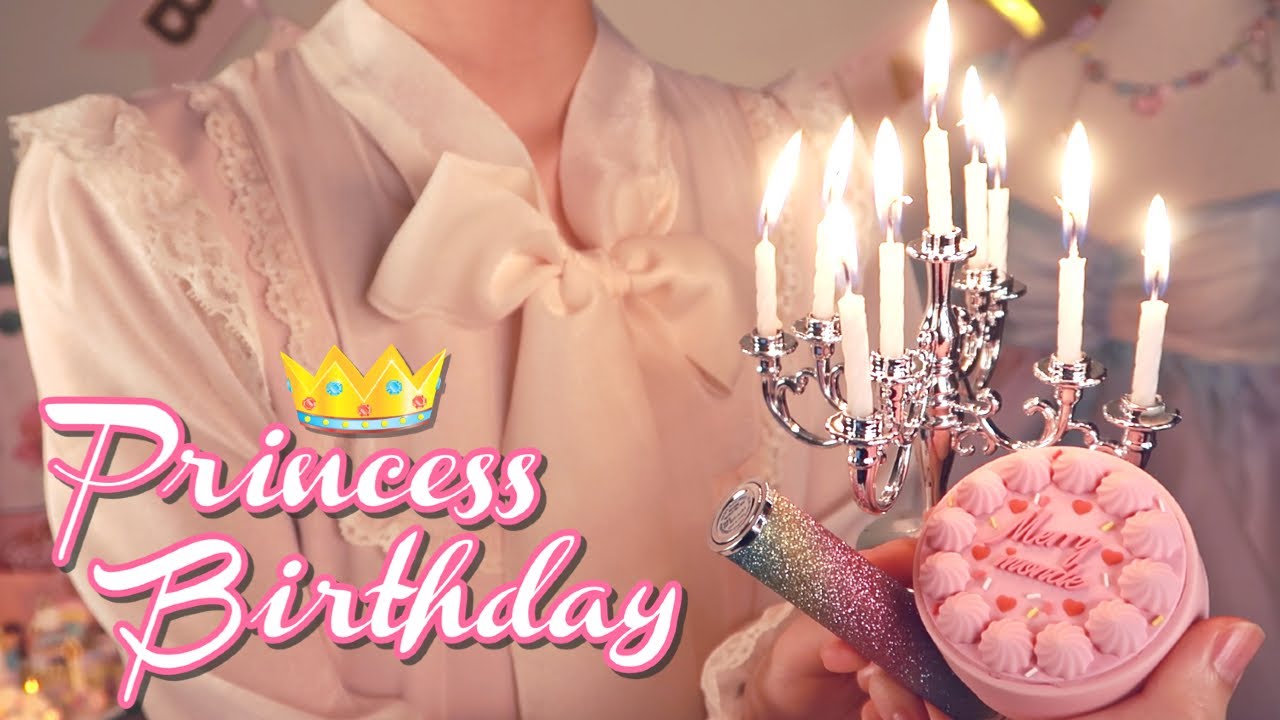 ASMR | Pampering My Princess for Your Birthday Party 🎂 (skincare, hair brushing, makeup application)