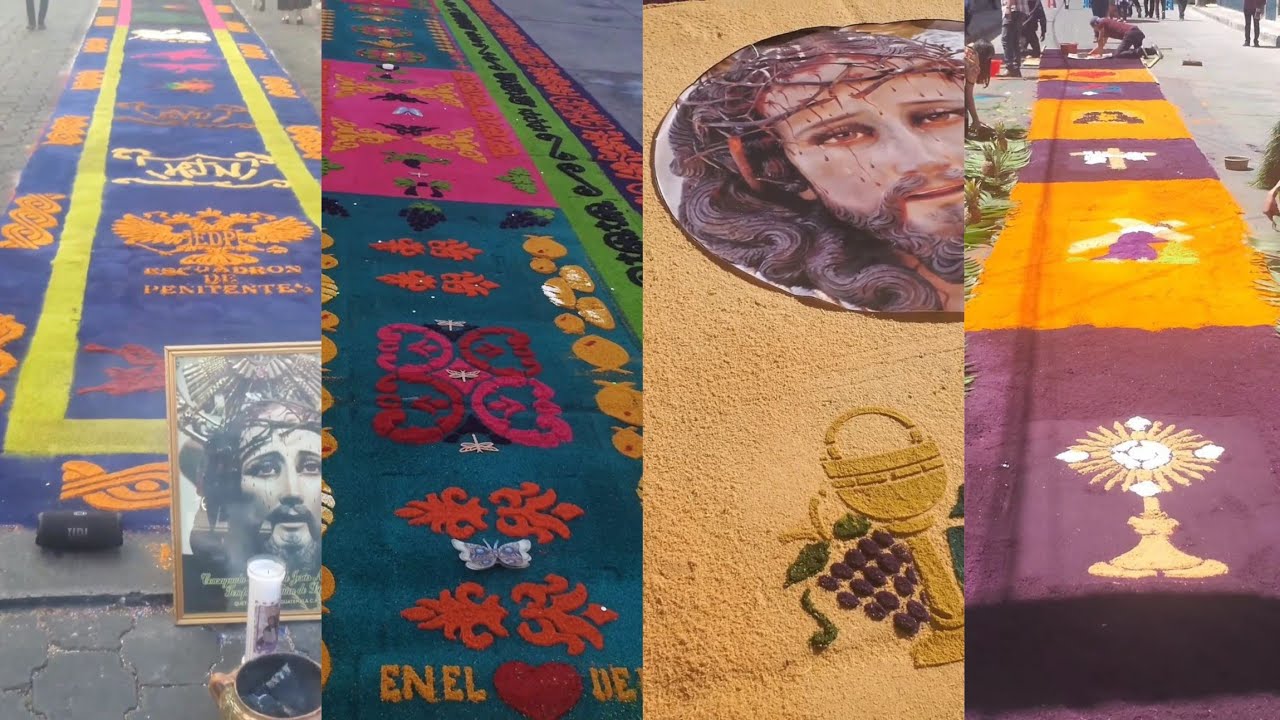 Alfombras y Devoción a los Señores de San Juan de Dios un Vienes Santo en Quetzaltenango