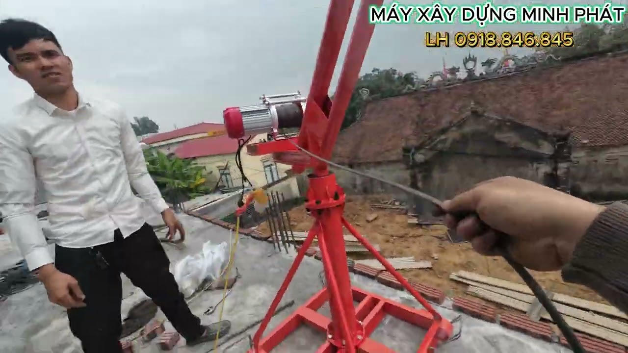 CẨU XOAY 800KG ( hướng dẫn cách lắp đặt sử dụng ) Lắp đặt trên mái