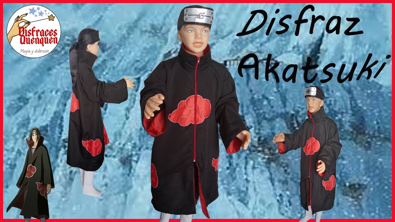DIY. Disfraz de AKATSUKI (de Naruto). 🤩 Como hacer FÁCIL Capa o Túnica de Akatsuki para niño.