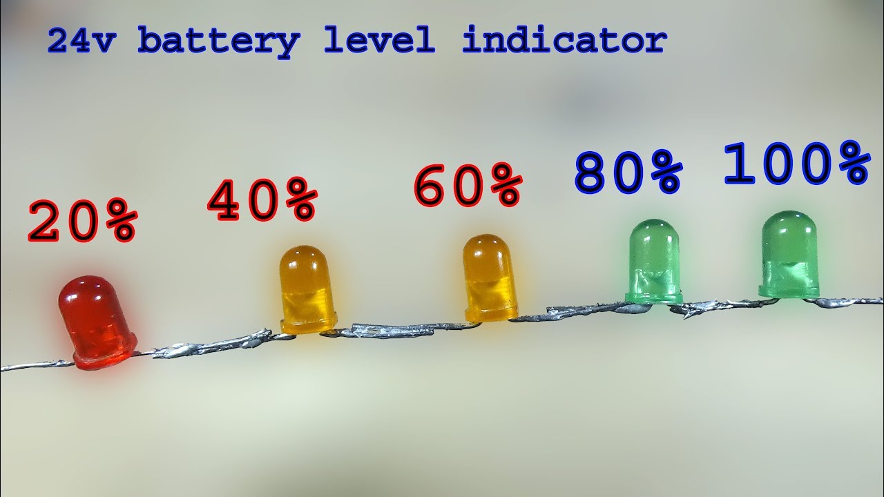 24 volt battery level indicator, battery volt level indicator circuit