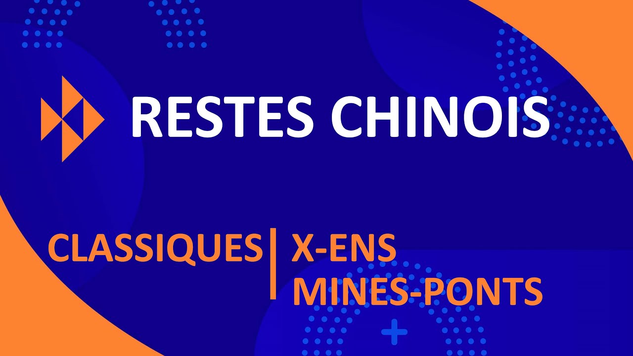 (Anneaux) Théorème des restes chinois