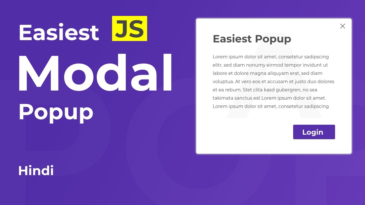 Modal popup Html Css and Javascript in Hindi 😍 😍