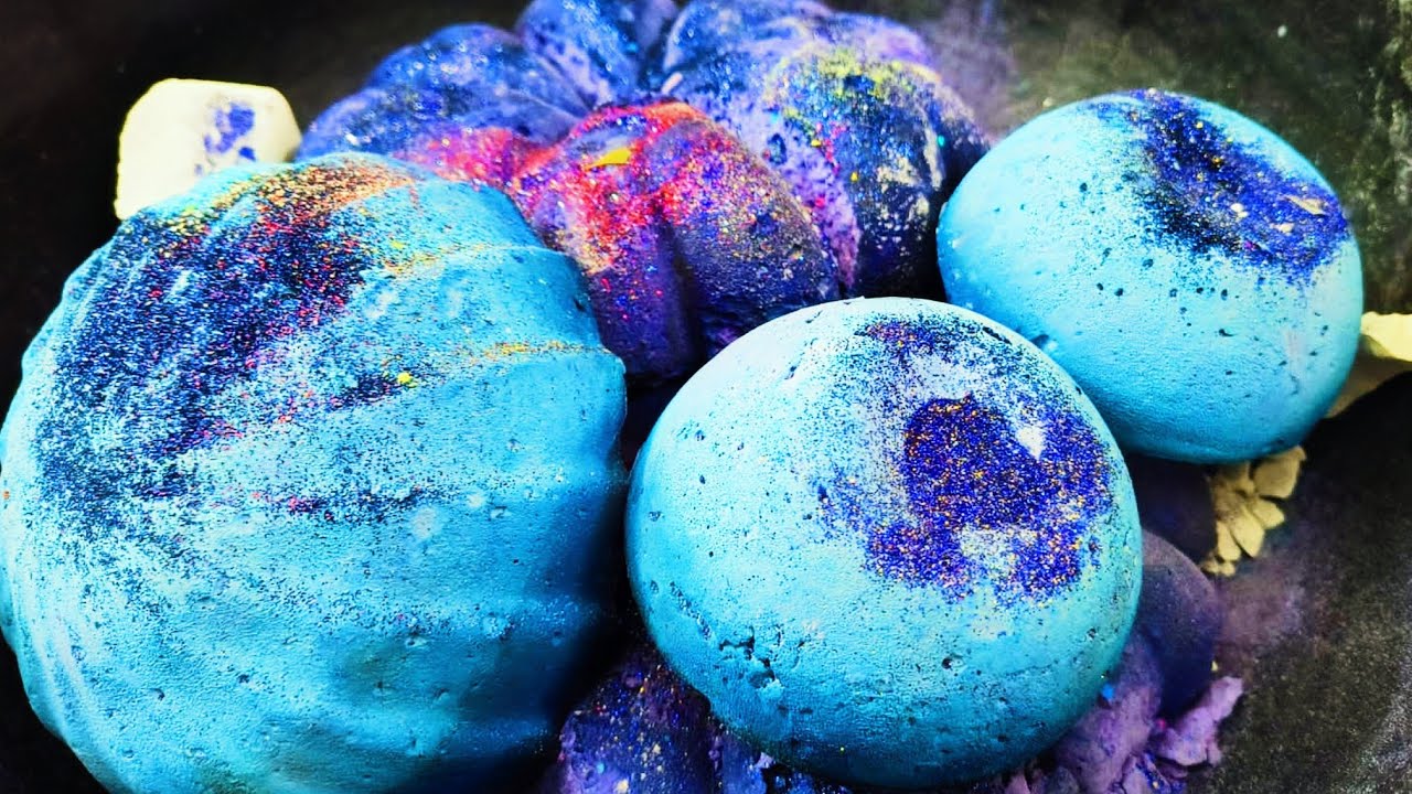 Softest Mega Purple Pumpkin Hearts & Sea Blue Round Reforms + Fresh Chunks Combo Crush ASMR✨ 🤍💜🩵💙 ✨