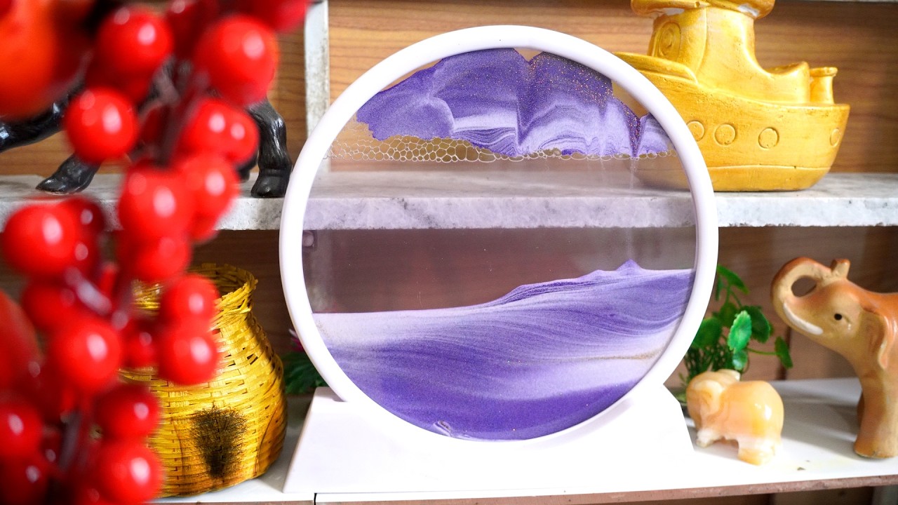 ASMR sand art for relaxation with soothing background music, reduces anxiety and stress