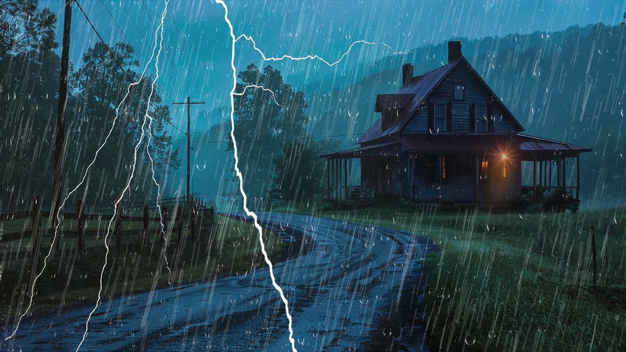 Vence el Insomnio con Lluvia Fuerte y Truenos &ndash; El Mejor Sonido para Dormir Profundo Toda la Noche