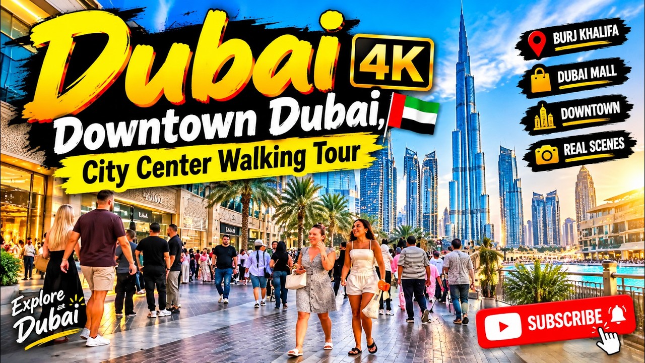 Dubai 4K 🇦🇪 Downtown Dubai, City Center Walking Tour