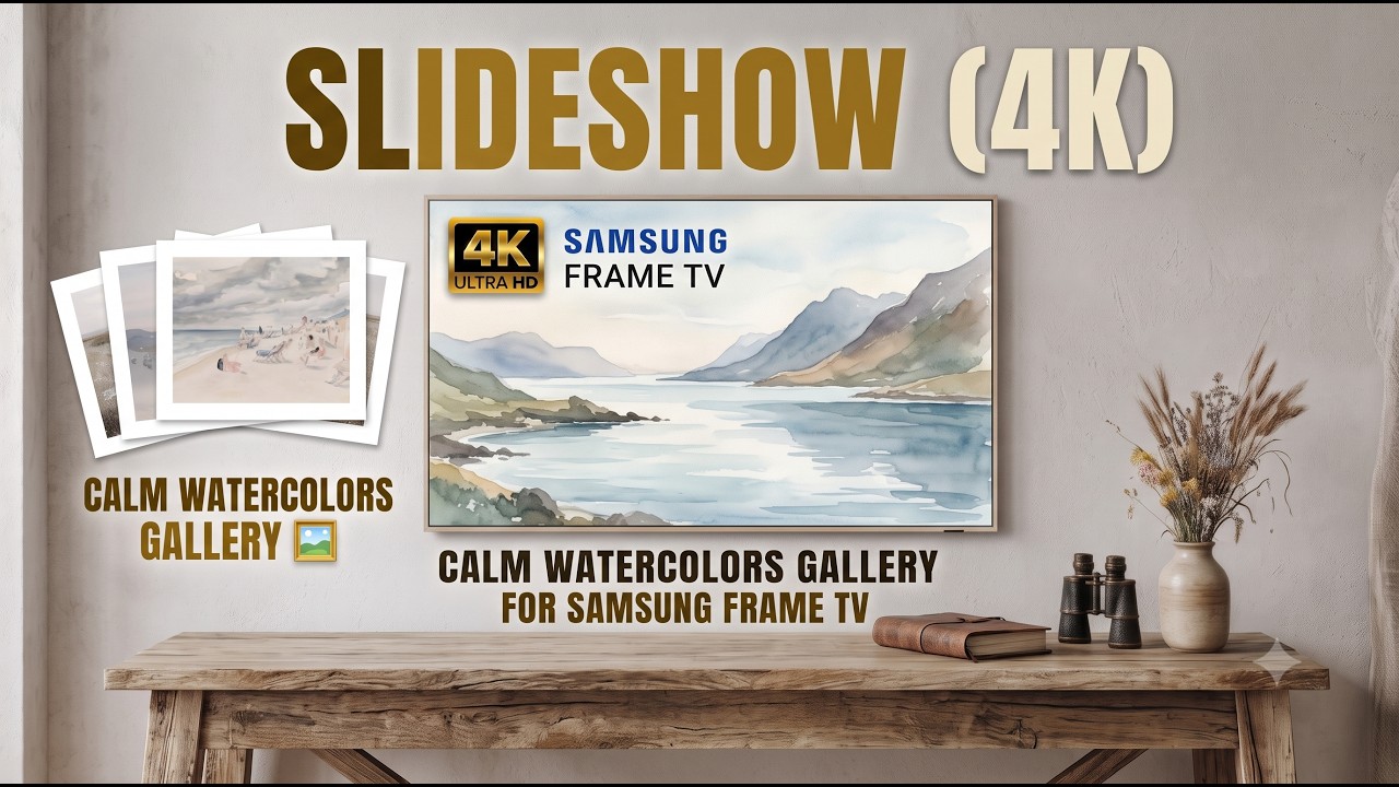 Samsung Frame TV Art Slideshow (4K) | Calm Watercolors Gallery 🖼️