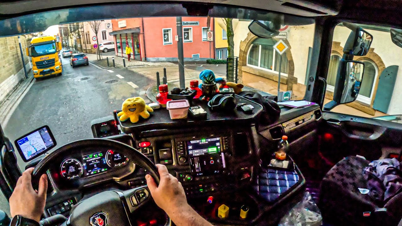 ASMR 🇩🇪 POV Truck Driving Scania R500 | Germany Road Vibes In Winter | 4k HD |