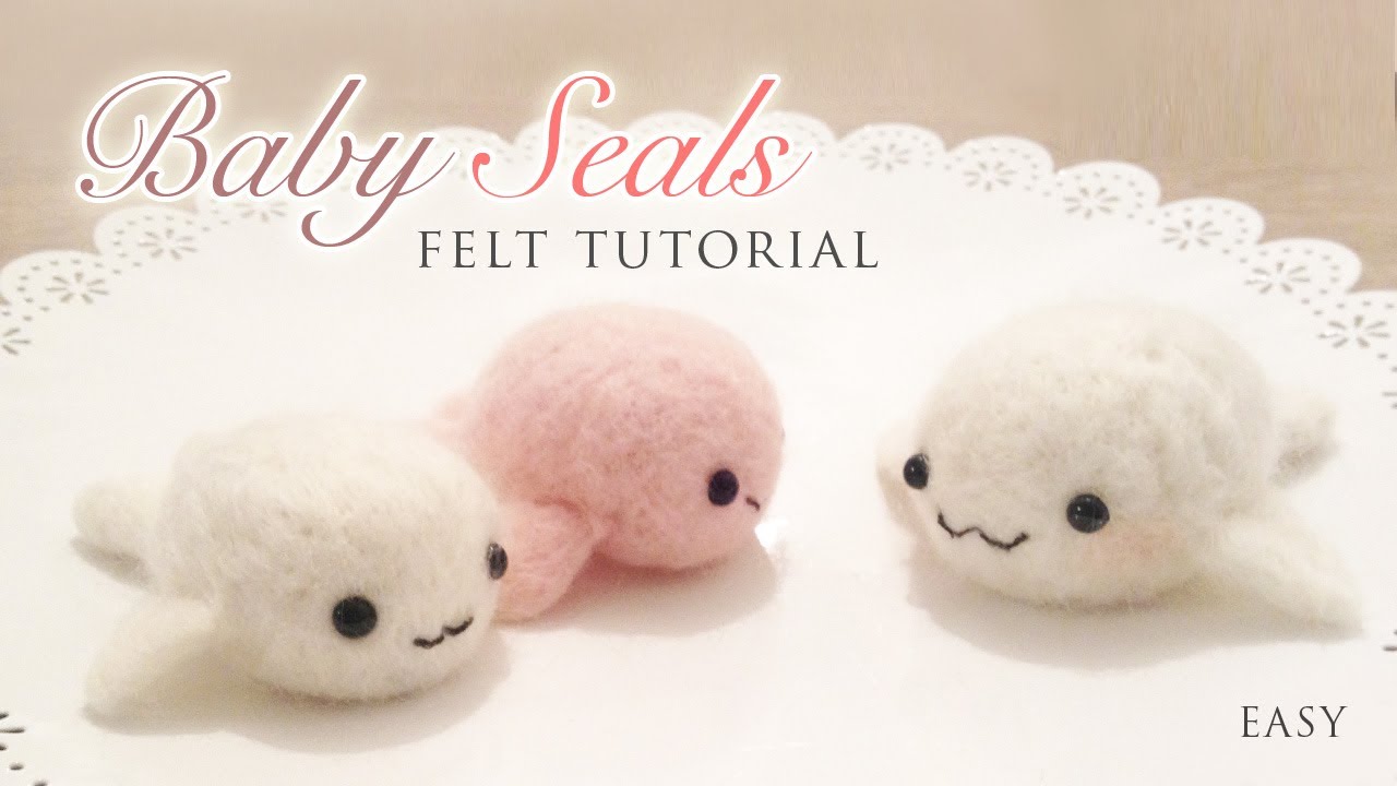 Making Baby Seals with Needle Felt - Easy Kawaii Craft Tutorial