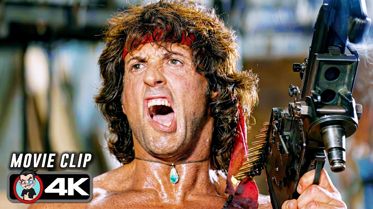 Rambo Destroys Vietnamese Soldiers Scene | RAMBO: FIRST BLOOD PART II (1985) Movie CLIP 4K