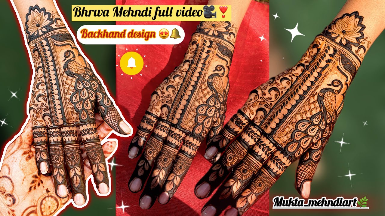 Bhrwa mehndi lgana seekhe😍❣️|| Backhand barwa mehndi || Full tutorial video #mehndi 