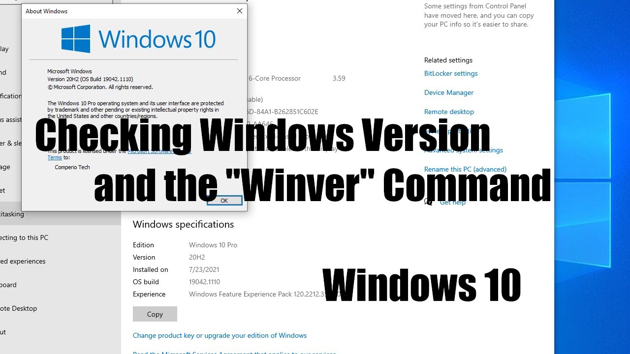 Checking your Windows 10 Version & 'winver' command (Windows 10)