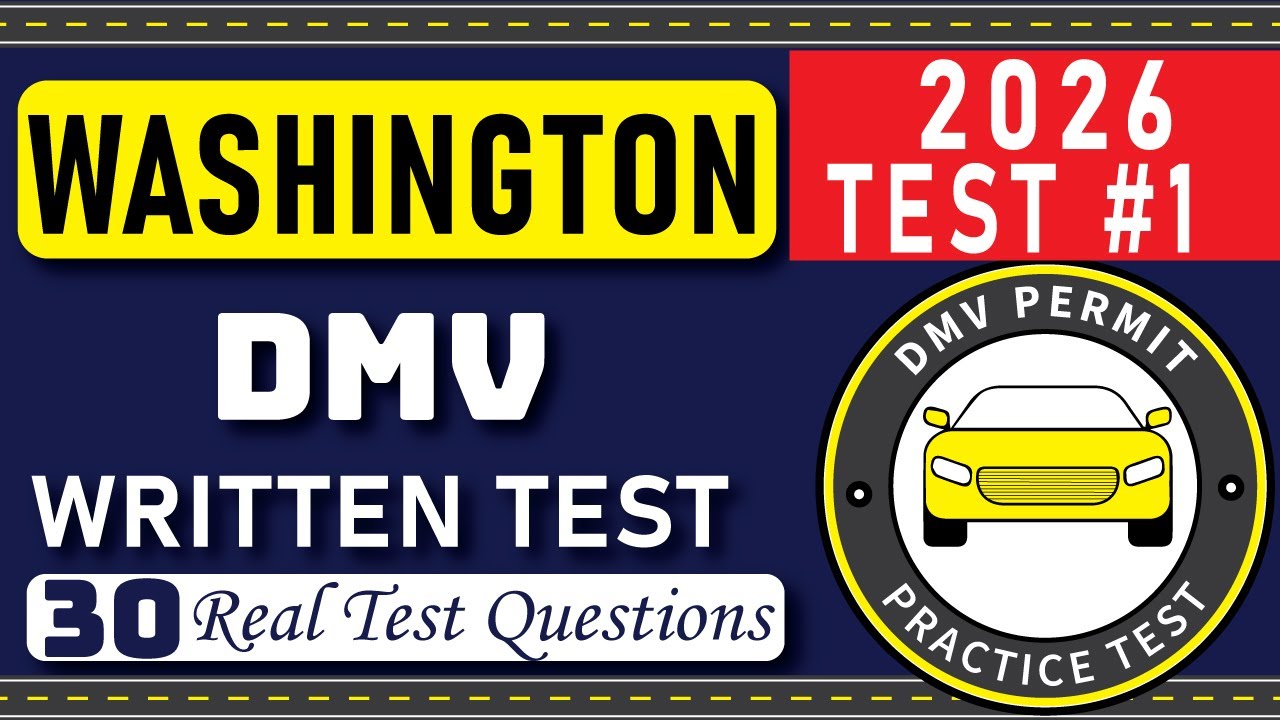 Первый письменный экзамен DMV штата Вашингтон 2026 года | 30 реальных тестовых вопросов | Практич...